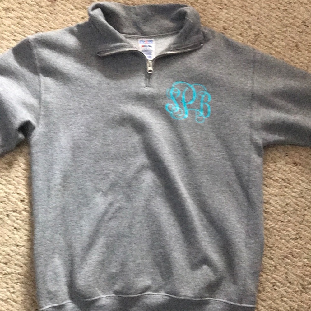 gray quarter zip jacket - Picture 2 of 2